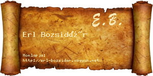 Erl Bozsidár névjegykártya